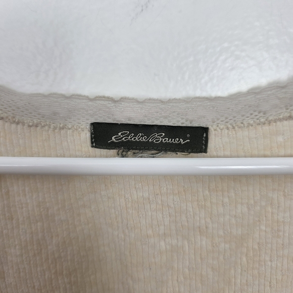 Eddie Bauer Cream Lace Trim Coquette Y2K Dainty Angelcore Tank Top Size Medium - Picture 3 of 7